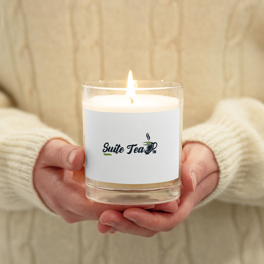 Glass jar soy wax candle